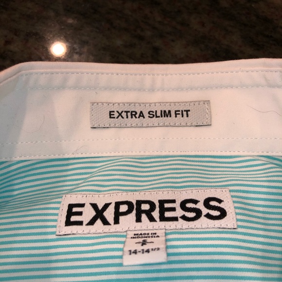 Express Men’s Slim Fit Mint Green Dress Shirt - Picture 3 of 5